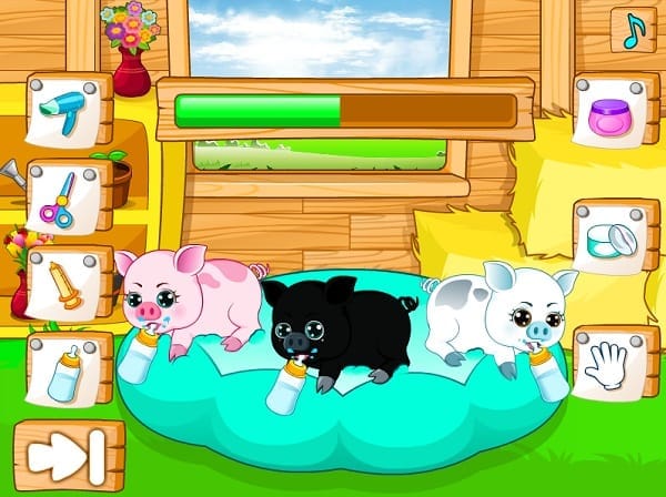 game Cham soc lon con