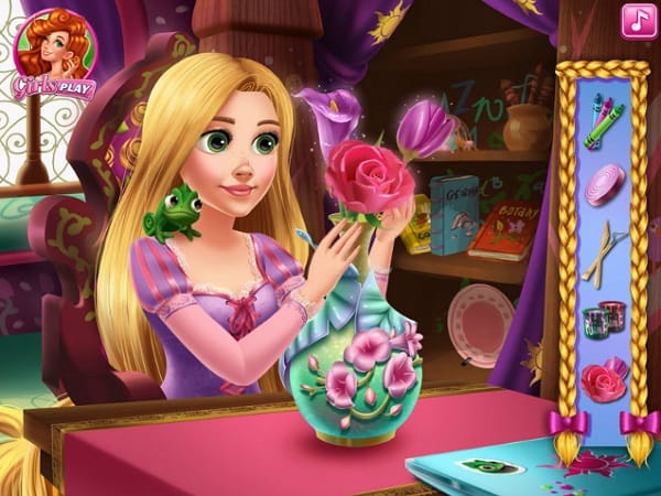game Cong chua toc may Rapunzel lam do thu cong