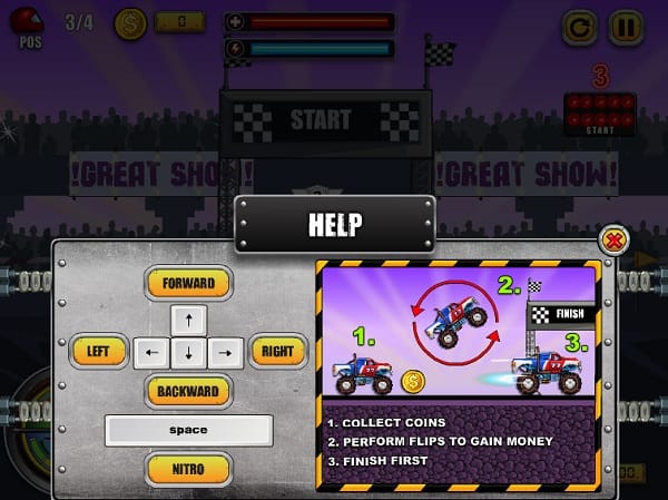 game Dua xe quai vat monster wheels online