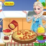 Elsa làm bánh pizza