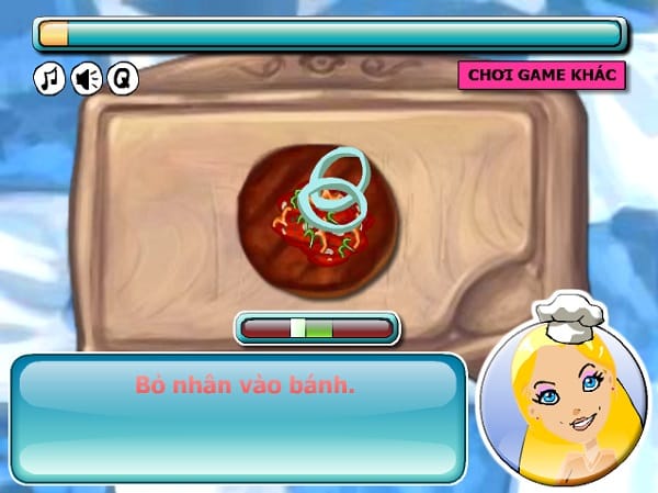 game hoc tap lam banh hamburger kep thit bo