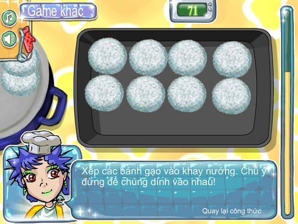 game Làm bánh gạo cay nhật bản game Lam banh gao cay nhat ban