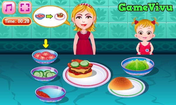 game Làm bánh hamburger phô mai hình ảnh 4