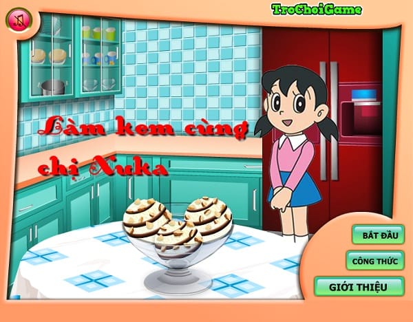 game Làm kem cùng chị Xuka online game Lam kem cung chi Xuka online