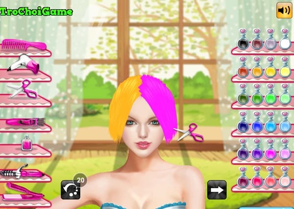 game Lam toc cho ca si noi tieng