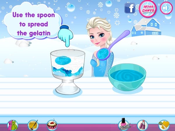 game nau an Elsa lam kem mua dong