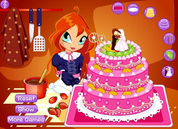 game Winx bloom làm bánh kem game Winx bloom lam banh kem